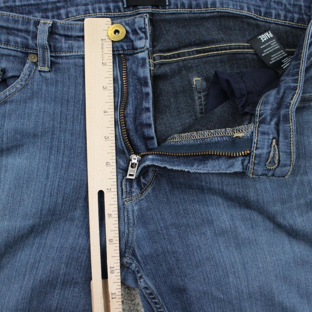 PAIGE Federal Jeans Mens 33 Blue 5-Pocket Rayon/Cotton Stretch w/ 30" inseam - Picture 11 of 15